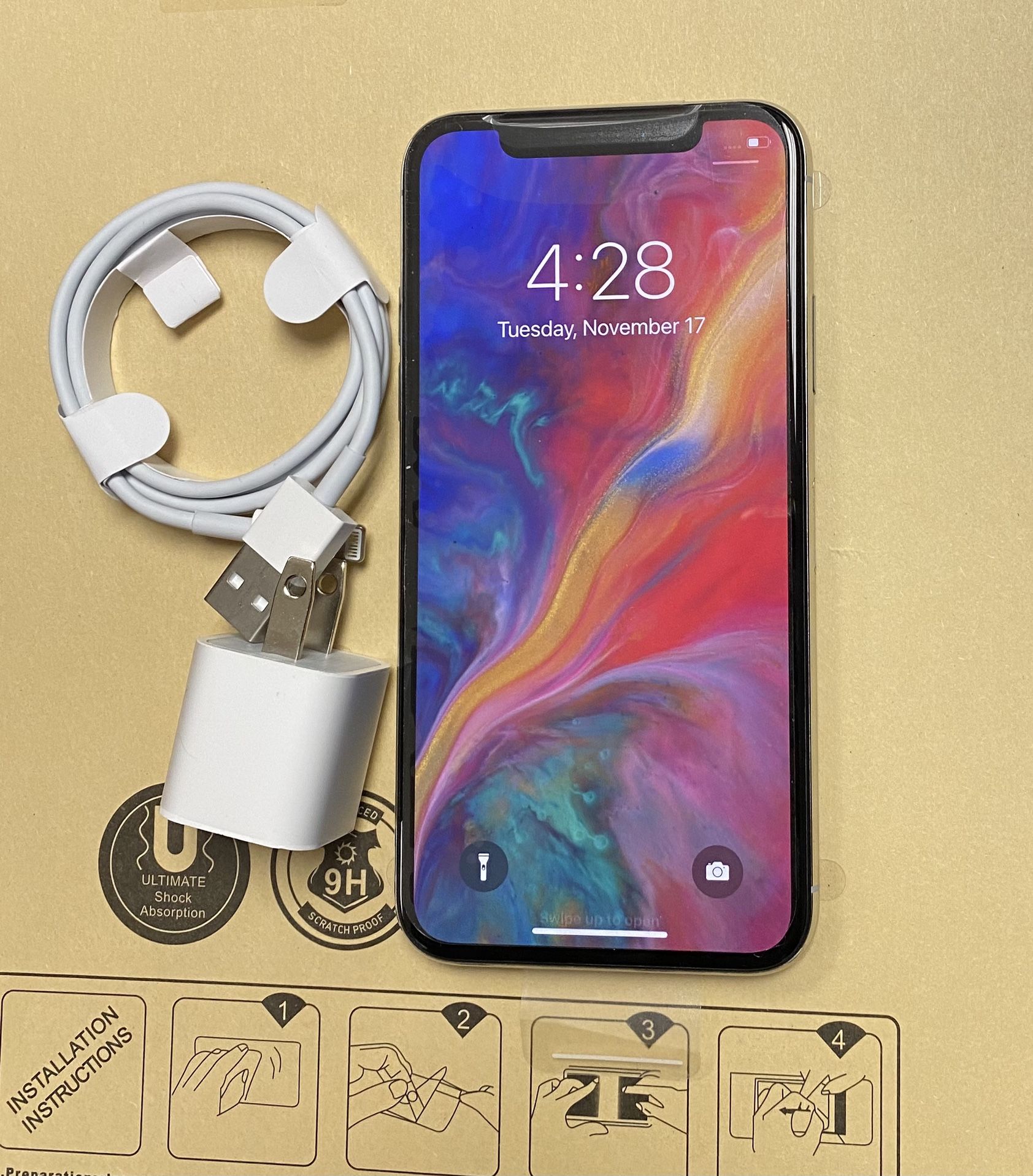 Factory unlocked apple iphone X 64 gb, store warranty!