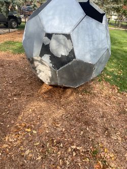 Giant soccer ball sculpture