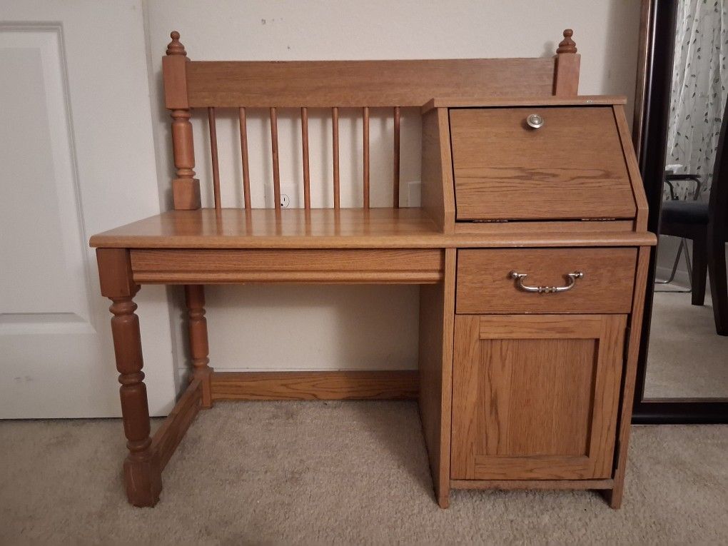 Wood Storage Phone Desk With Drawer And Cabinet $160 OBO (Make Reasonable Offer)