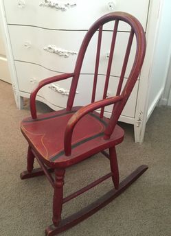 Appleton's stenciled child's rocking chair with original manufacture label. Great condition.