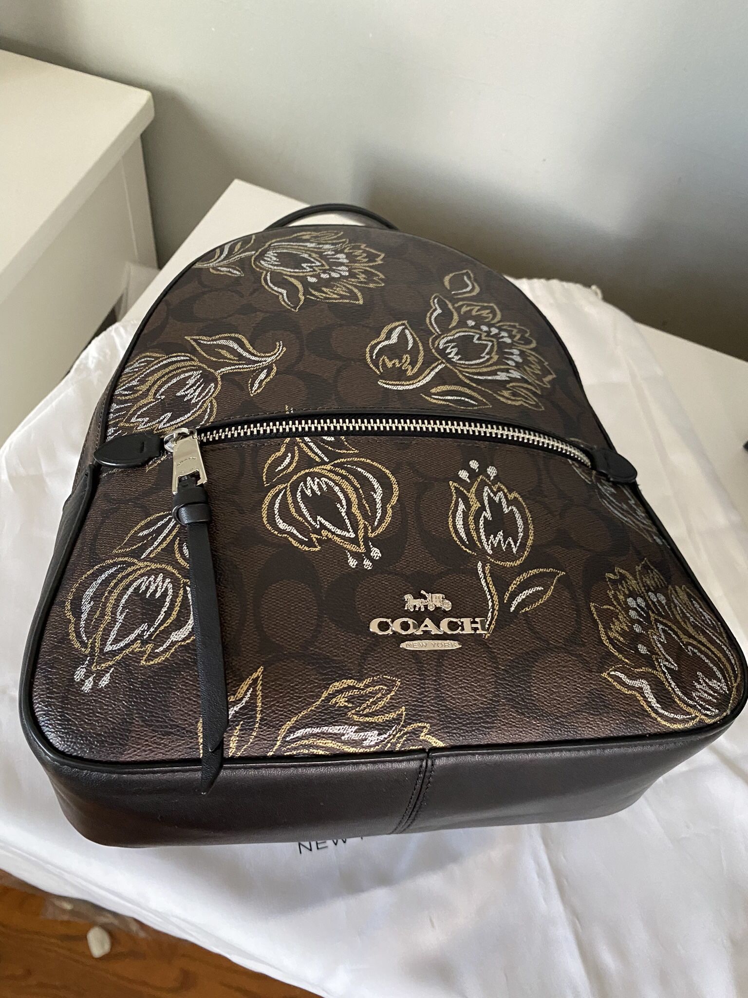 COACH JORDYN BACKPACK IN SIGNATURE CANVAS WITH TULIP PRINT (COACH F76779) COACH JORDYN BACKPACK IN SIGNATURE CANVAS WITH TULIP PRINT  main image 3