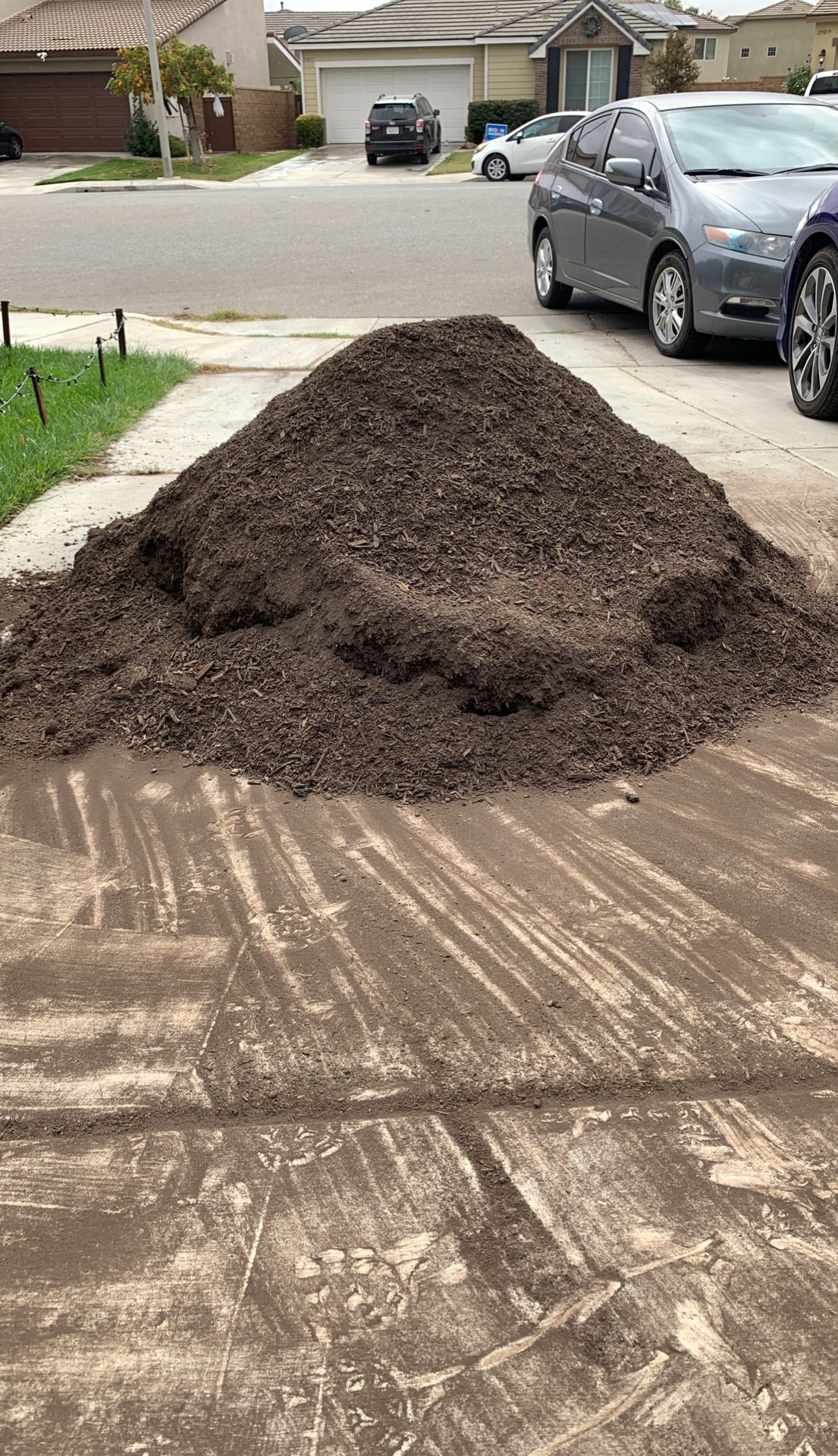 Pile of Organic OMRI listed Compost for garden; gardening, lawn care, plants, flowers. Enhances the soil organically