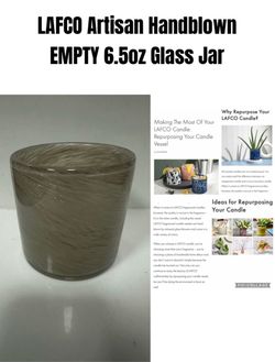 LAFCO Hand Blow Glass EMPTY Candle Jar