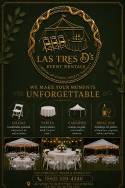 Mesas sillas y carpas para eventos