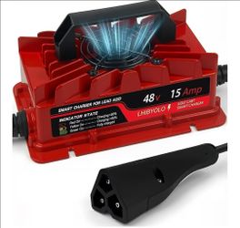 LHIBYOLO 48V Golf Carts Battery Charger for 15 AMP EZGO RXV & TXT, 4-6 Hours Full Charger, Club Car Charger 48 Volt,with 2008-Present EZGO RXV & 2014-