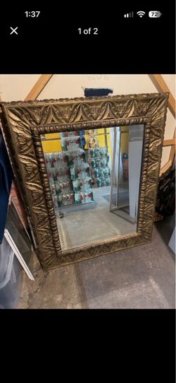 Large Gold Ornate Framed Wall Mirror