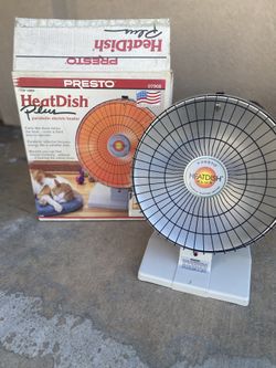 Selling A Presto Heat dish Plus portable heater, 1500 watts, reflector focus heat output asking only $70