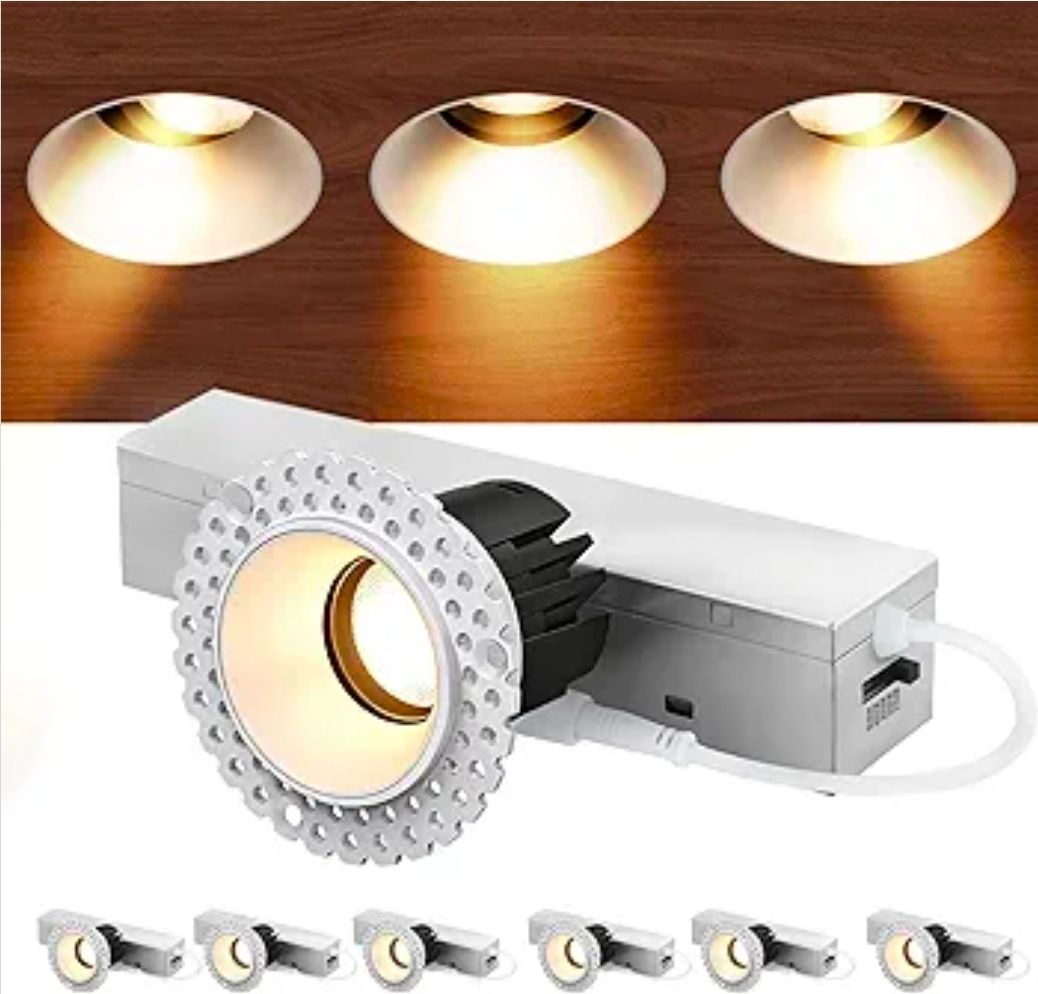 6 Pack Sublimation 3 inch 5CCT Led Recessed Lights, Waterproof Recessed Lighting Anti-Glare Canless LED Downlight, Dimmable Can Lights 12W 1260LM with
