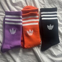 Adidas Brand New Socks Purple Orange Black Halloween Colors Spooky Festive