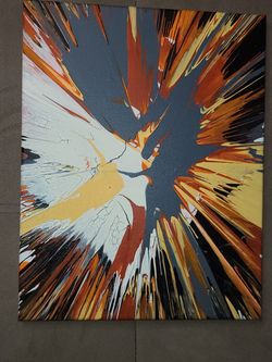 Abstract acrylic painting-"Kaboom"