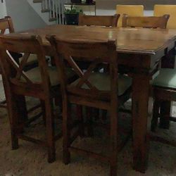 Cherry Wood Dining Table with Chairs