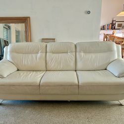 2 Piece White Leather Sofa Set From Sofia Vergara Collection
