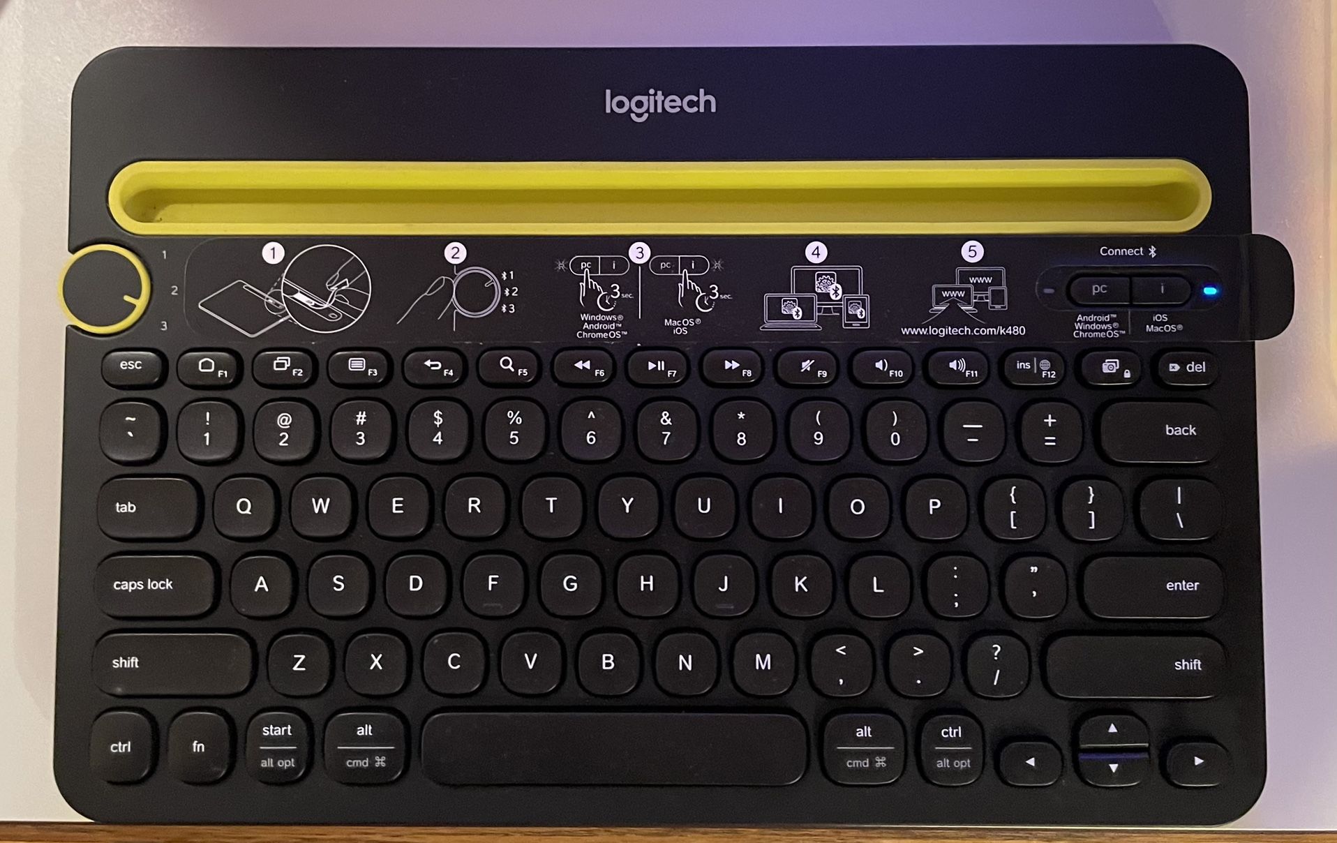 Bluetooth Multi-Device Keyboard K480 - Switch typing between your computer, phone, and tablet