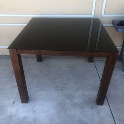 Wood and glass table