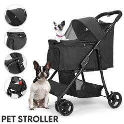 Brand New Pet Stroller – Foldable Dog/Cat Stroller w/ Storage Basket