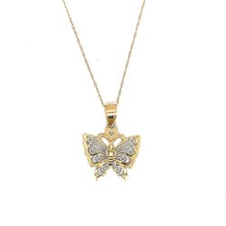 10k Gold Butterfly Necklace