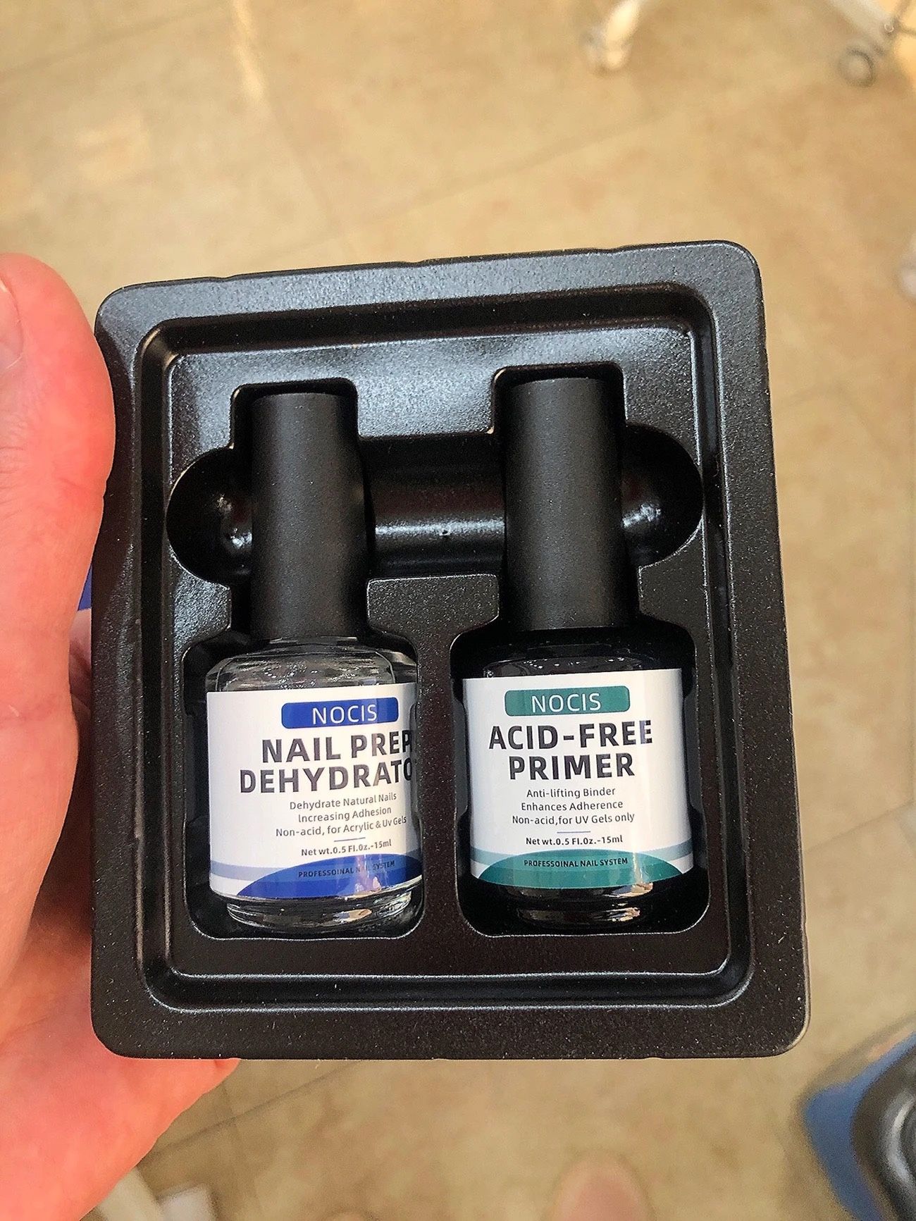 NOCIS 15ml Nail Adhesive Set: Nail Prep Dehydrator & Nail Primer