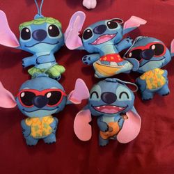 Disney Stitch 5 Key Chain Stuffed Stitch Dolls