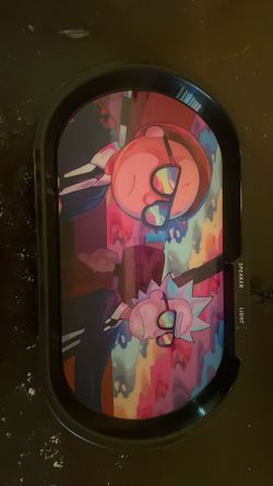 Rick And Morty Bluetooth Speaker LED Rolling Black - Light Up Glow Tray with 7 Colors Party Mode Rechargeable, Smooth Rounded Edges, USB Fast Charging