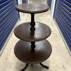 Antique Mahogany Three Tier Table 43 Inches Tall