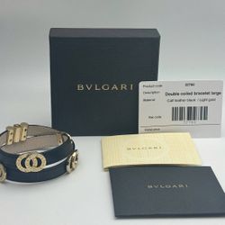 Bvlgari Men's and Women's Double Gold Coil Bracelet Box Booklets Like New