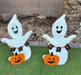 Halloween Ghost Pumpkin Yard Decorations – Set of 2