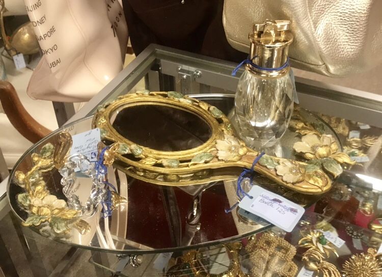 Antique mirror and tray NOW AT HILLSBORO ANTIQUE MALL IN POMPANO