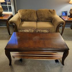 8 Piece Living Room Furniture Set, Couch, Tables, Chair, Lamps, 