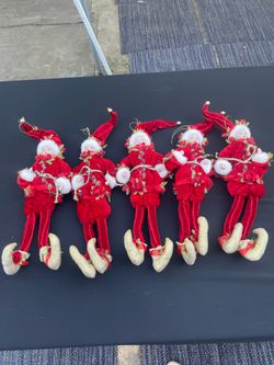 Vintage Dillards Trimmings Elf Ornaments