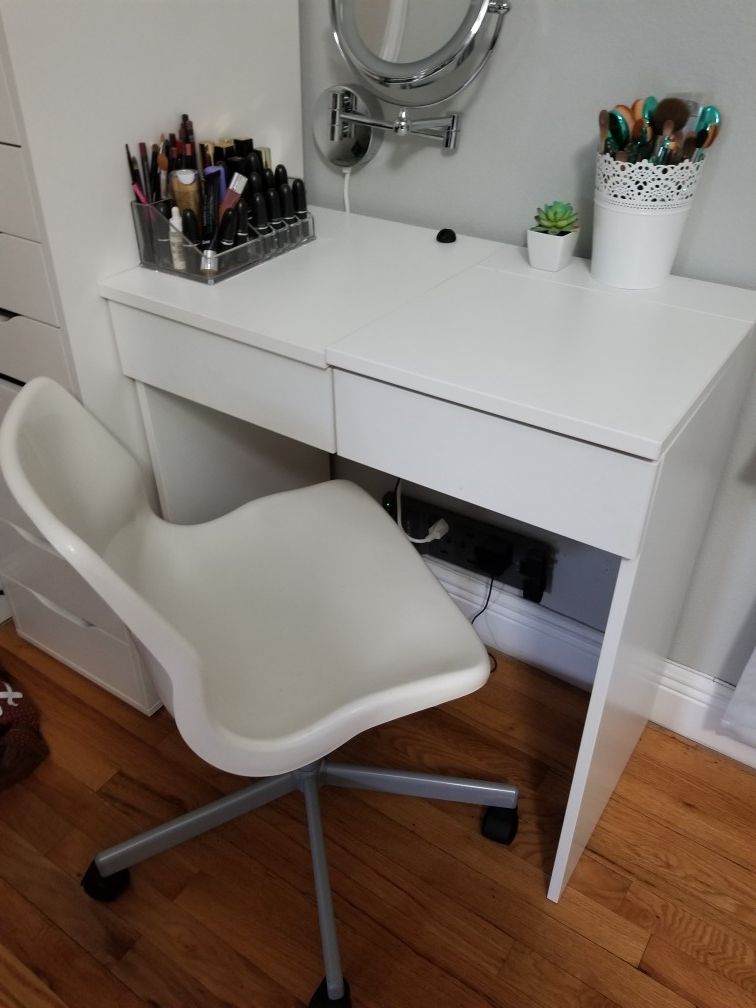 Makeup table with chair