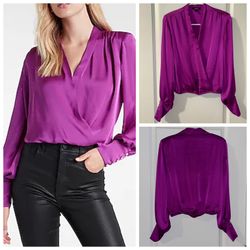 Women’s Satin Draped Front Top