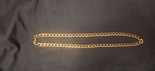Gold-Tone Cuban Link Chain Necklace