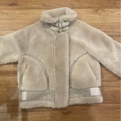 Dynamite fur collar neck shearling jacket