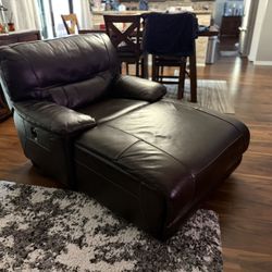 Leather Chaise Lounge Chair 