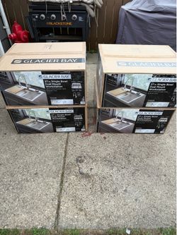 Glacier Bay 27” Single Bowl Dual Mount Workstation Kitchen Sink – New in Box