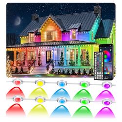300FT Permanent Outdoor RGB Lights, IP67 Waterproof Smart Eave Lighting, with App/Remote Control Eaves Light,