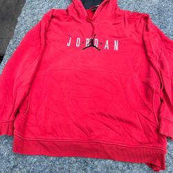 Jordan Mens Flight Fleece Logo Pullover Hoodie,Red,XXXLarge 
