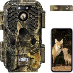 Trail Game Camera Hunting Camera with 4K Video 30MP Picture Night Vision Motion Activated Waterproof WiFi Bluetooth for Wildlife Trail Scouting