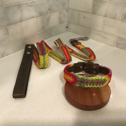 Handmade Dog Collar & Leash Set – 14” Artisan Weave (Small Dogs)