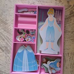 Melissa & Doug Disney Wooden Magnetic Dress Up Cinderella: Educational Gross Motor Creativity Toy Set