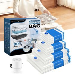 11 Packs Of Storage Bags With Vacuum Air Pump