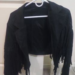 2x Black Fringe Jacket
