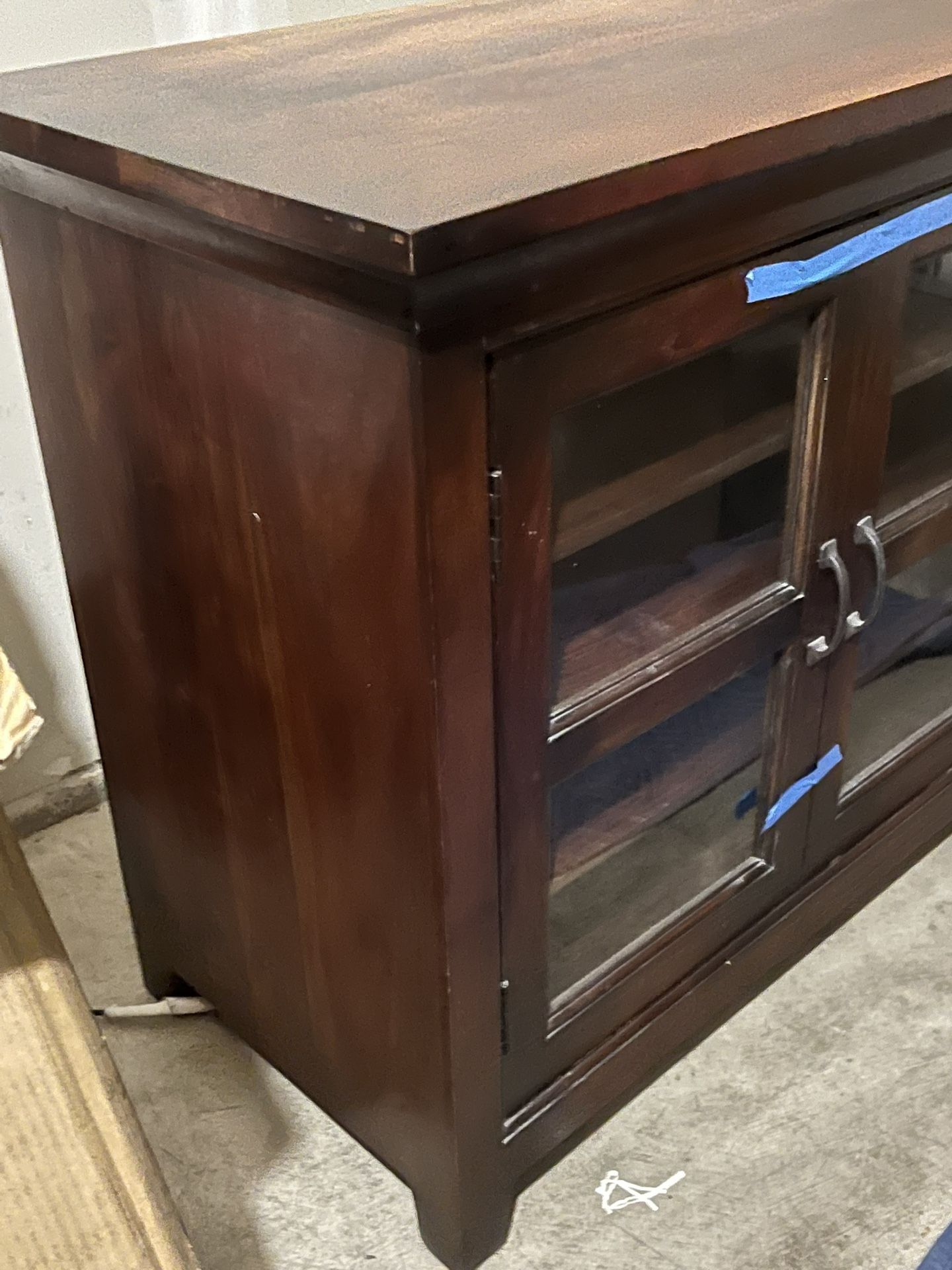 Solid wood Credenza With Glass Doors 