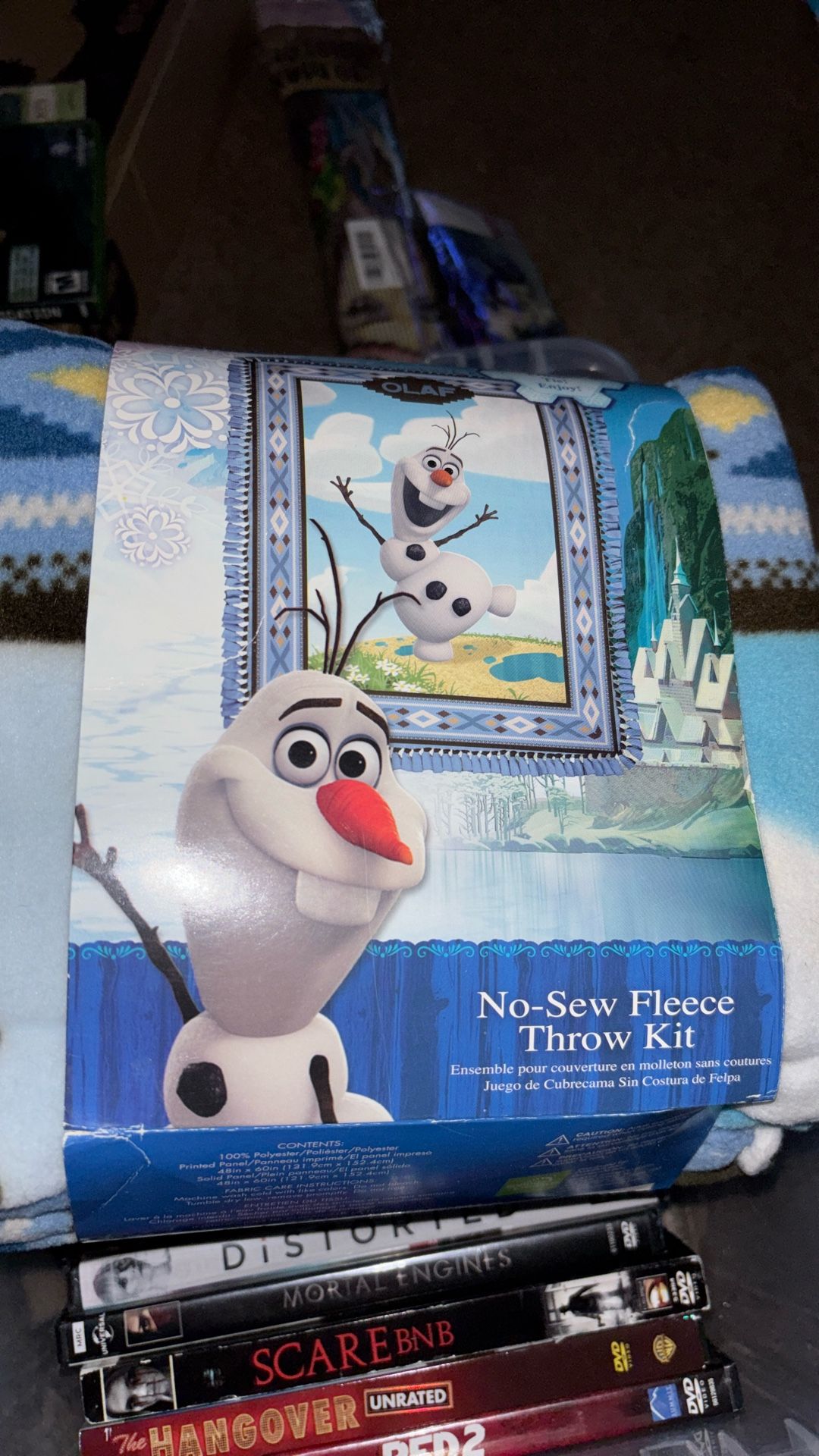No Sew Fleece Throw Kit And DVDs Blu Rays Some Kids And Regular