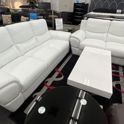 White Sofa Set (Sofa - Loveseat)🔥Clearance🔥👍90 days FREE FINANCING ❗NO CREDIT CHECK❗ 