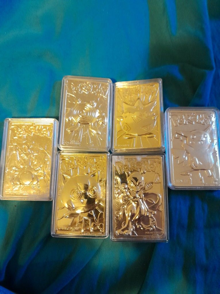 Pokemon 1999 Burger King 6 GOLD CARD set