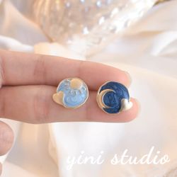 Star vintage earrings 925 silver pins