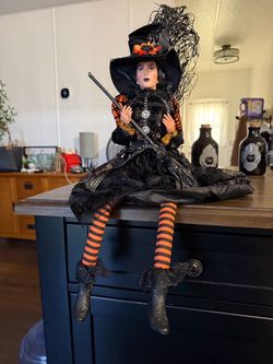 Halloween Witch Shelf Sitter Doll