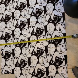 Vintage Roaring 20s Style Velvet Feel Ambiguous Image Faces Fabric 156" x 56"