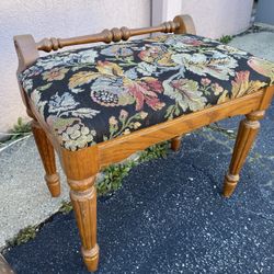 Ottoman Stool Upholstered Needlepoint